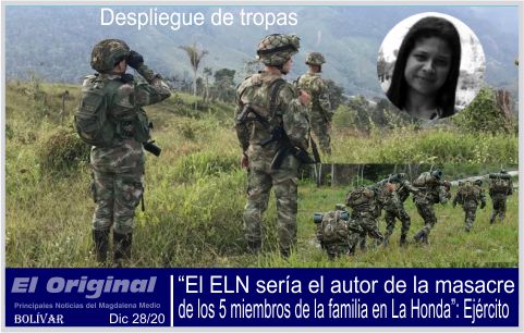 “El ELN sería el autor de la masacre de los 5 miembros de la familia en La Honda”: Ejército