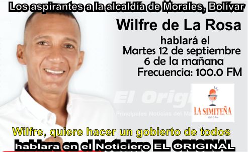 Wilfre De La Rosa Quintero, con corazón de alcalde.