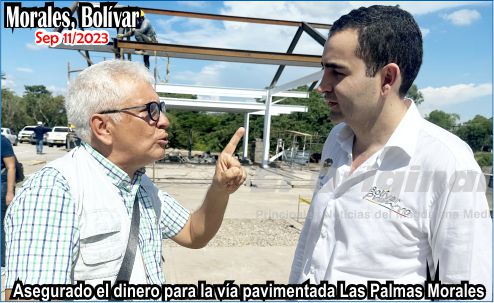 Gobernador de Bolívar anuncia pavimentación de la carretera Ye de Morales al corregimiento de Las Palmas.