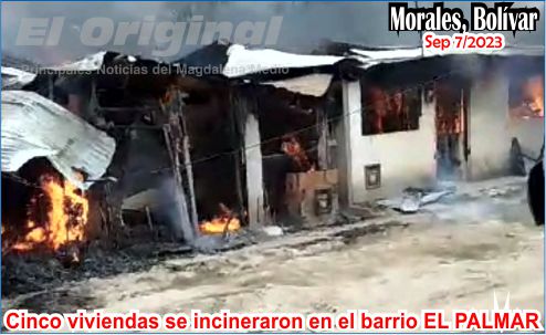 Cinco casas se incineraron en el barrio EL PALMAR